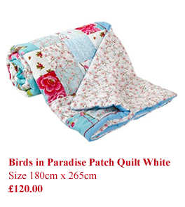 Birds in Paradise Patch Quilt White