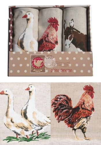 Gift Set 3 Linen Farmyard TeaTowels