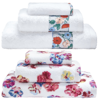 Pretty Floral Bathroom Towels by Cath 