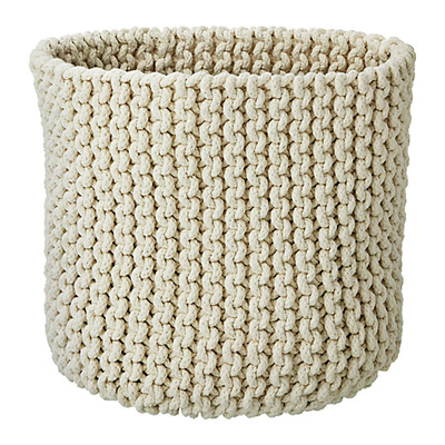 Croft Collection Knitted Basket, Cream