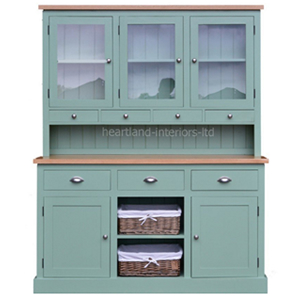Solid Wood Dresser With Buffet Hutch Farrow Ball Painted Duck