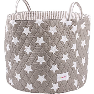 Minene Large Quilted Storage Basket in Grey, 45x40x40cm
