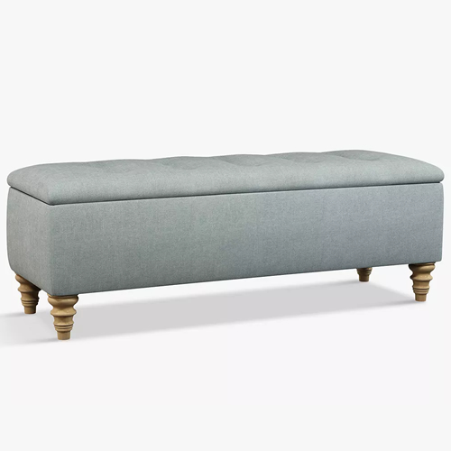 . Rouen Upholstered Ottoman Storage Box, Erin Duck Egg . Rouen Upholstered Ottoman Storage Box, Erin Duck Egg