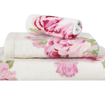 Pretty Patterned Floral Bath Towels and Hand Towels by Laura Ashley