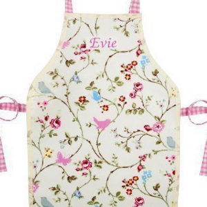 Flowers & Birds Personalised Child's Oilcloth Apron, 6-13 year olds