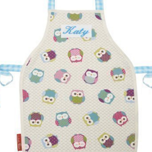 Owls Personalised Child's Oilcloth Apron, 6-13 year olds