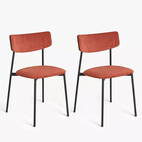 Motion Corduroy Upholstered Dining, Terracotta Velvet Dining Chairs