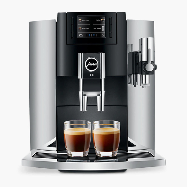 JURA E8 Bean-to-Cup Automatic Coffee Machine, Chrome